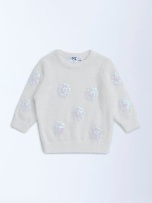 HOP Baby by Westside White Sequin Embellished Sweater-picture-22