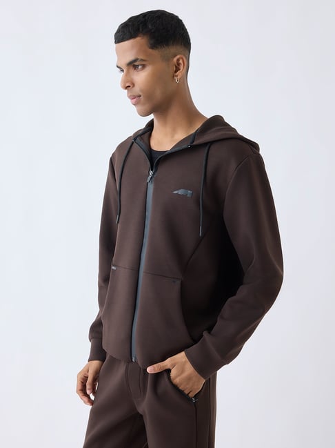Studiofit by Westside Dark Brown Relaxed-Fit Hooded Jacket