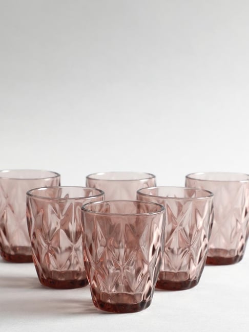 Home4U Purple Gianna Drinking Glasses - Set of 6 (190 ml)