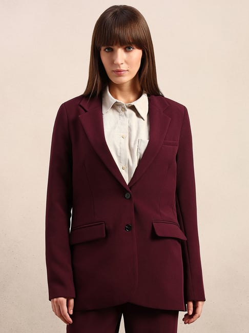Vero Moda Maroon Tailored Blazer-picture-28