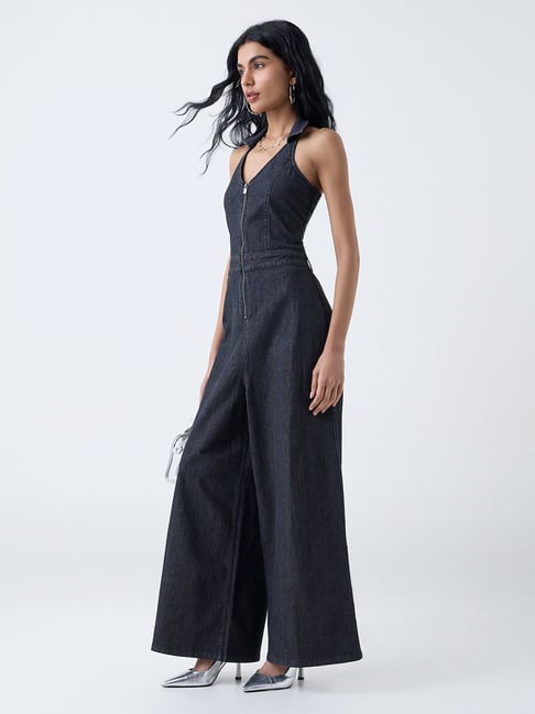 Nuon by Westside Black Denim Jumpsuit