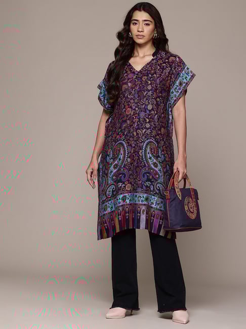Aarke Ritu Kumar Blue Paisley Shrug