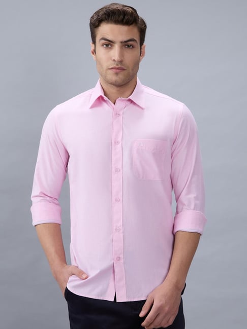 Kenneth Cole Pink Solid Slim Fit Shirt-image-27
