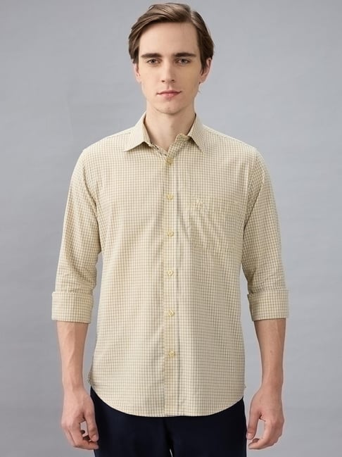 Kenneth Cole Yellow Checked Slim Fit Shirt-image-34