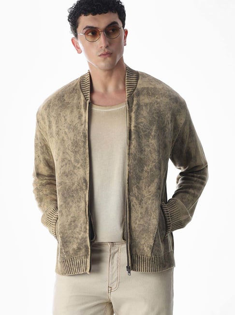 Jack & Jones Beige Cotton Oversized Printed Jacket-picture-25