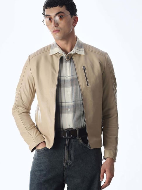 Jack & Jones Beige Regular Fit Bomber Jacket-picture-41