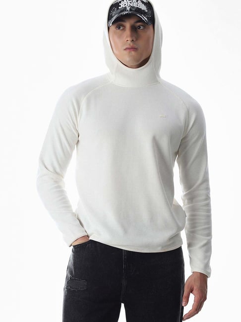 Jack & Jones White Regular Fit Hooded Sweatshirt-picture-33