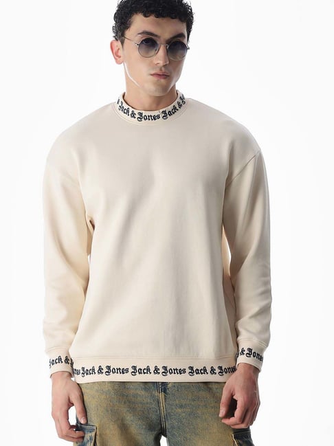 Jack & Jones Off White Oversized Sweatshirt