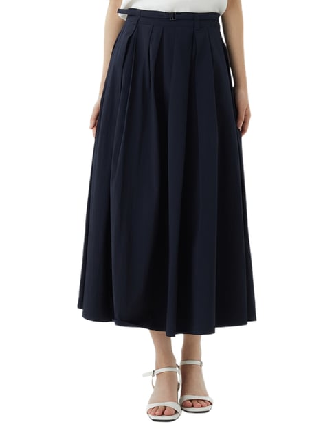 Roem Dark Navy Flare Long Skirt
