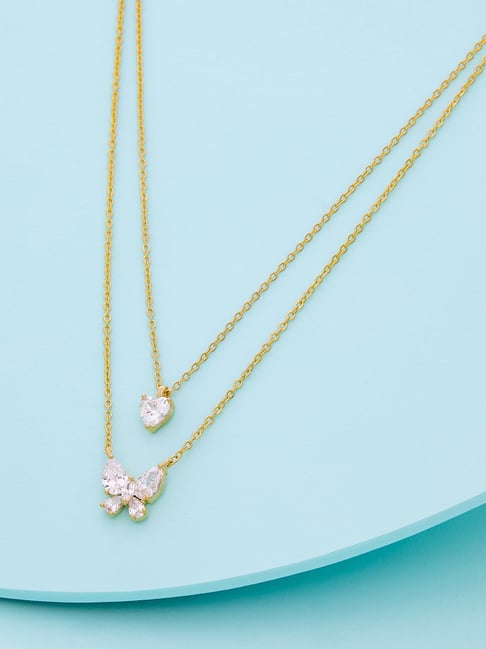 Kushal's Fashion Jewellery White Gold Trendy Necklace With Chain for Women