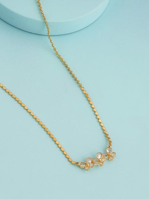 Kushal's Fashion Jewellery White Gold Trendy Necklace With Chain for Women