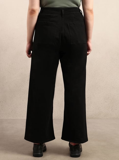 Vero Moda Curve Black Marine Wide Leg Fit Jeans