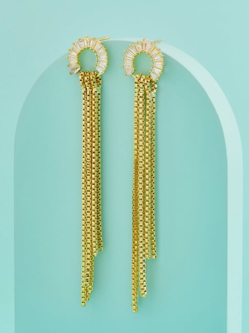 Kushal's Fashion Jewellery White Gold Polished Trendy Zircon Earrings for Women-picture-38