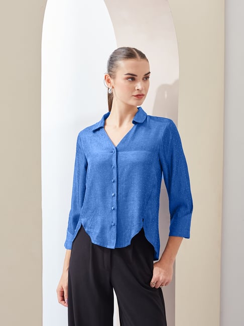 Latin Quarters Blue Polyester Regular Fit Printed Shirt-picture-32