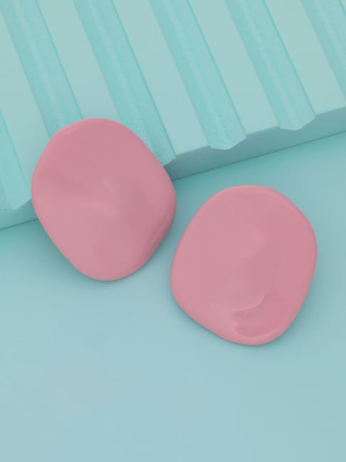 Kushal's Fashion Jewellery Pink Rodium Polished Trendy Earrings for Women-picture-29