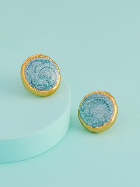 Kushal's Fashion Jewellery Mint Gold Polished Trendy Earrings for Women-picture-37