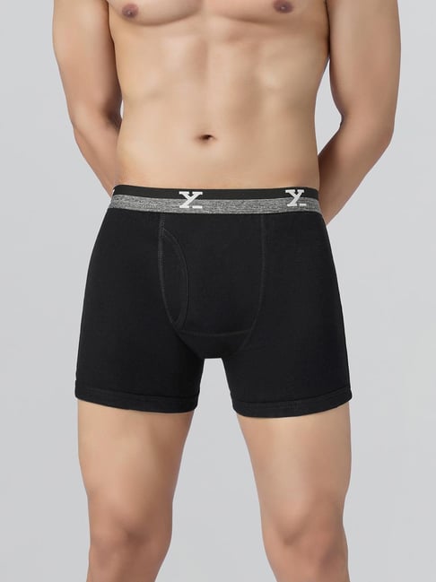 XYXX Storm Grey Cotton Regular Fit Solid Trunks
