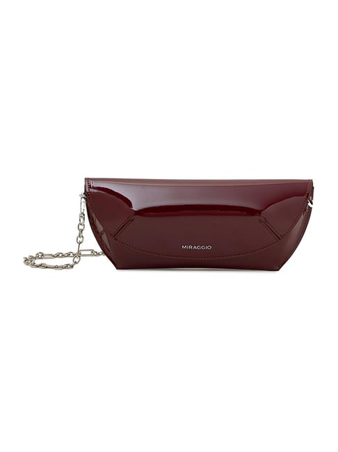 Miraggio Amber Wine Medium Leather Clutch