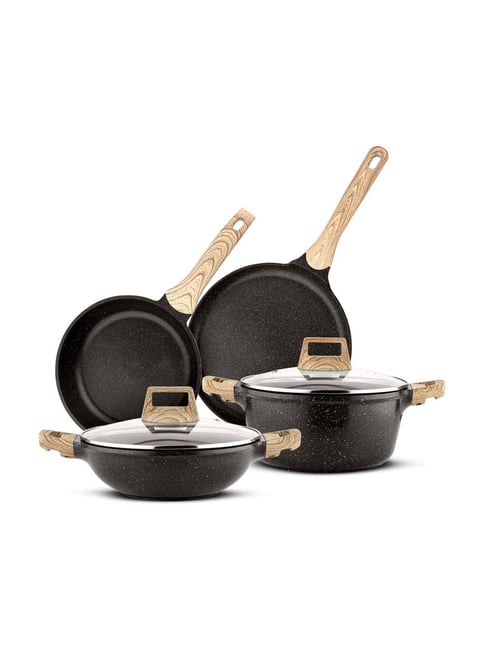 Bergner Black Aluminium Sienna Elite Non-Stick Cookware Set