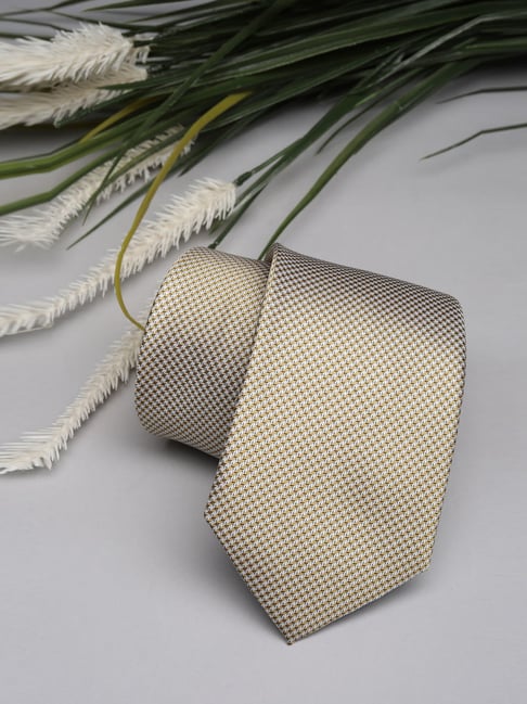 Van Heusen Beige Embroidered Tie