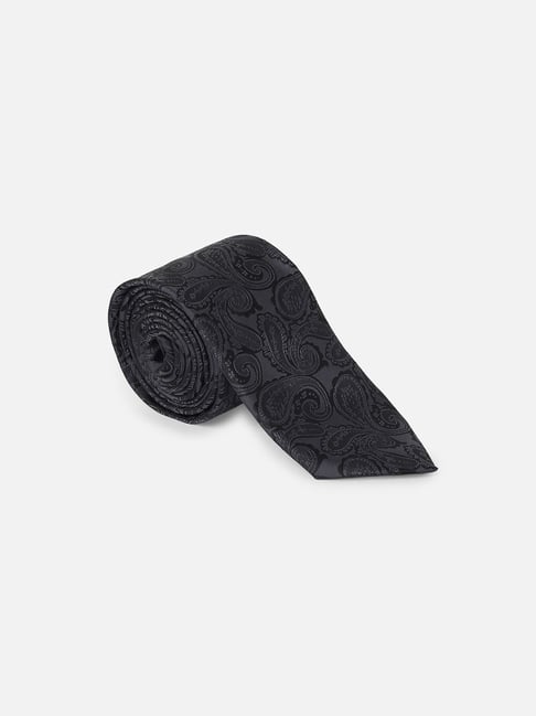 Van Heusen Black Embroidered Tie