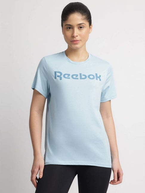 Reebok Blue Regular Fit Logo Printed Sports T-Shirt-picture-31