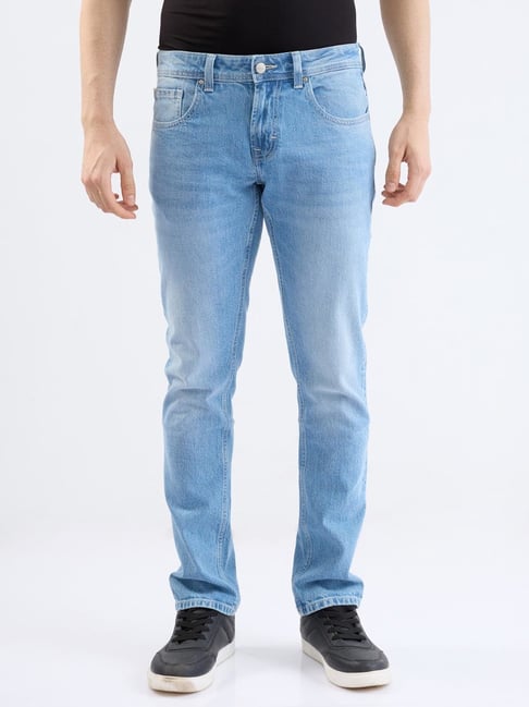 Spykar Light Blue Cotton Regular Fit Jeans-picture-26