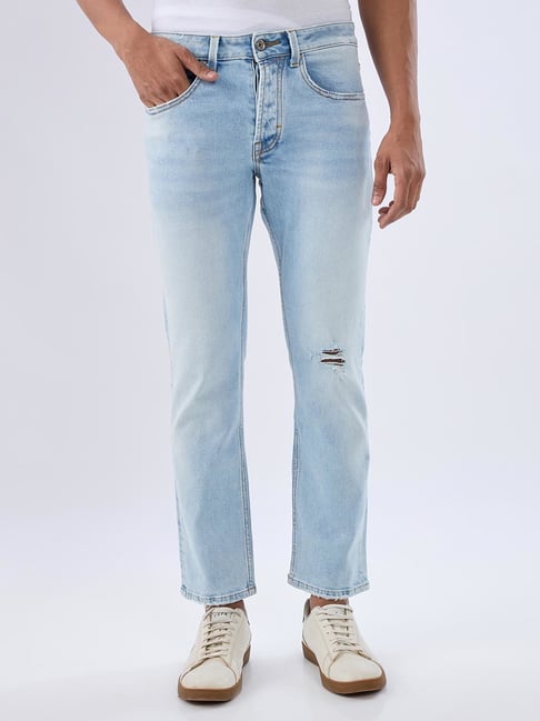 Spykar Light Blue Cotton Regular Fit Jeans-picture-27