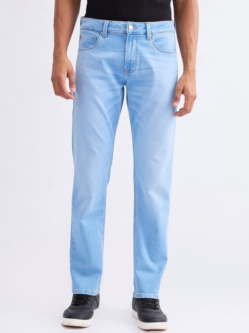 Spykar Light Blue Cotton Regular Fit Jeans-picture-18