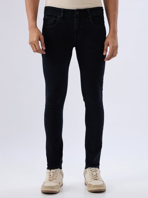 Spykar Carbon Black Cotton Skinny Fit Stone Wash Jeans-picture-40