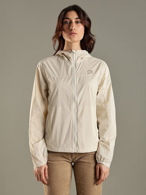 Tommy Hilfiger Beige Regular Fit Self Pattern Jacket