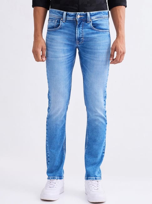 Spykar Light Blue Cotton Slim Fit Jeans-picture-40