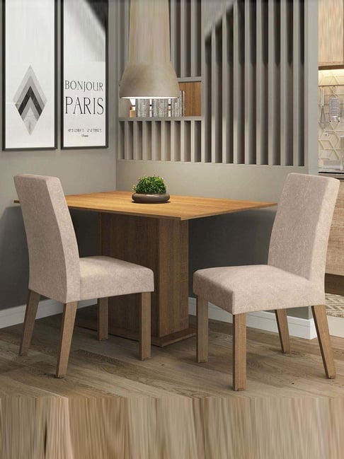 Madesa Brown & Beige Engineered Wood Manu 2 Seater Dining Set