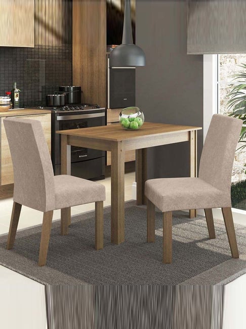 Madesa Brown & Beige Engineered Wood Vic 2 Seater Dining Set