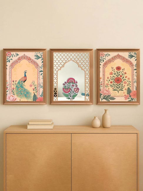 Art Street Beige Engineered Wood Printed Wall Art Pack of 3-picture-40