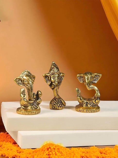 Art Street Gold Aluminium Idol Pack of 3