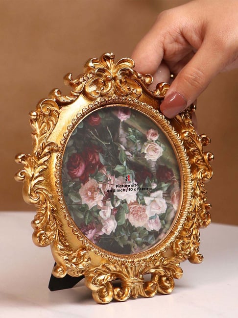 Art Street Golden Resin Photoframe Pack of 1 10x10 cm