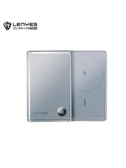 Lenyes P137D 10000 mAh Wireless 15W Power Bank (Grey)