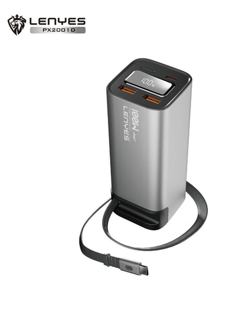 Lenyes PX2001D 100W Super Fast Power Station with 20000mAh Power Bank ( Silver )