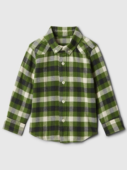 GAP Kids Green Regular Fit Long Sleeves Checked Shirt-picture-36