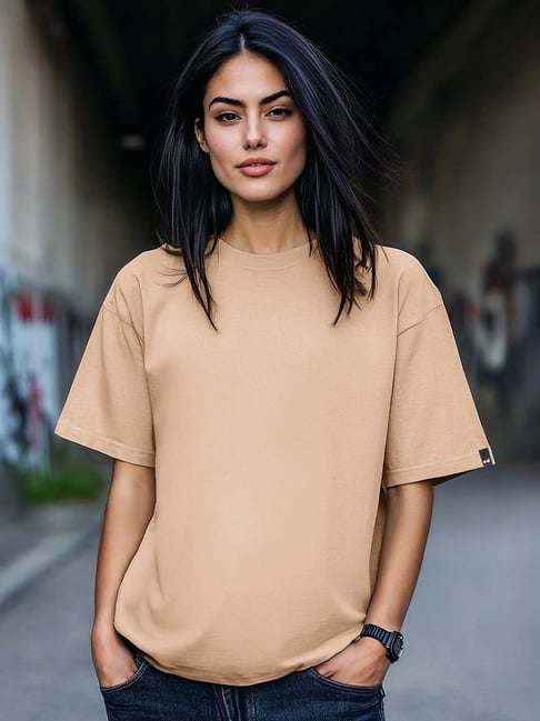 Bewakoof Women's Brown Oversized T-shirt-picture-27