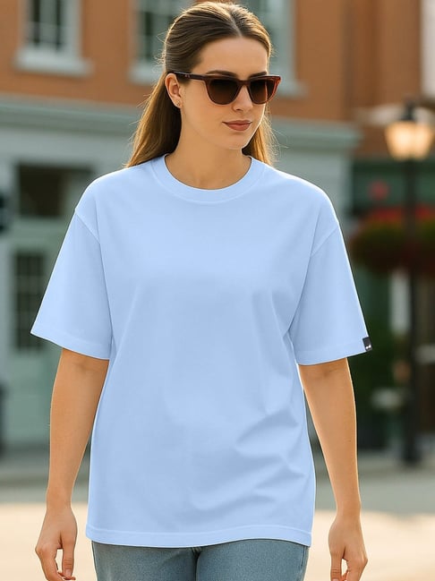 Bewakoof Women's Blue Oversized T-Shirt-picture-39