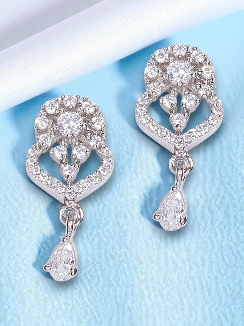 Taraash 925 Sterling Silver Drop Design Earrings for Women