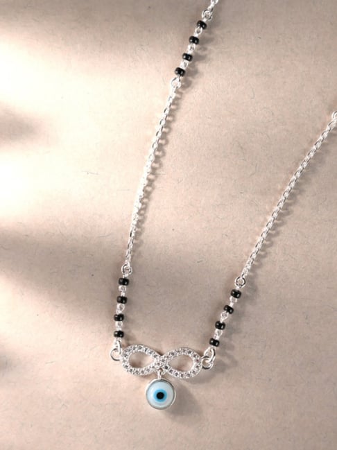 Clara 925 Silver Platinum Zoya Evil Eye Infinity Tanmaniya with