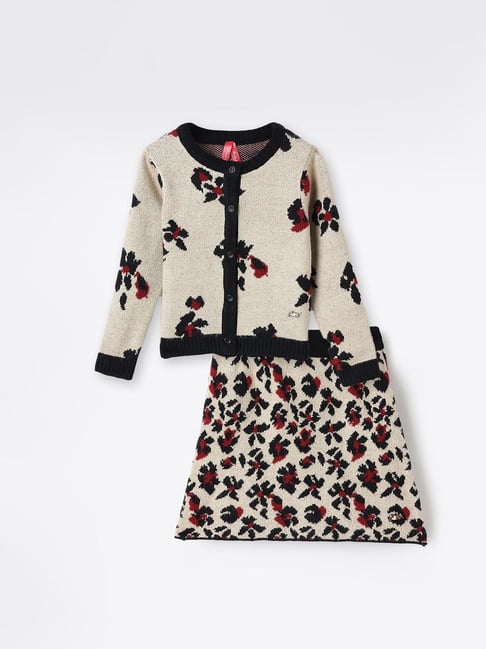 BLUE GIRAFFE Kids Multicolour Blended Knitted Skirt-picture-19