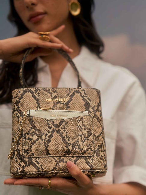 MINI WESST Tan Animal Effect Handbag-picture-19
