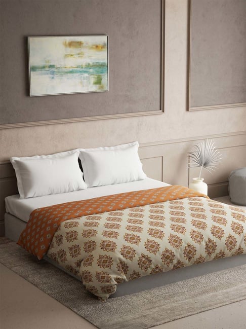 DDecor Brown Cotton Printed Reversible Dohar