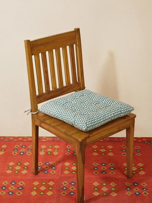 Fabindia Teal Ambara Printed Cotton Chair Pad-picture-23