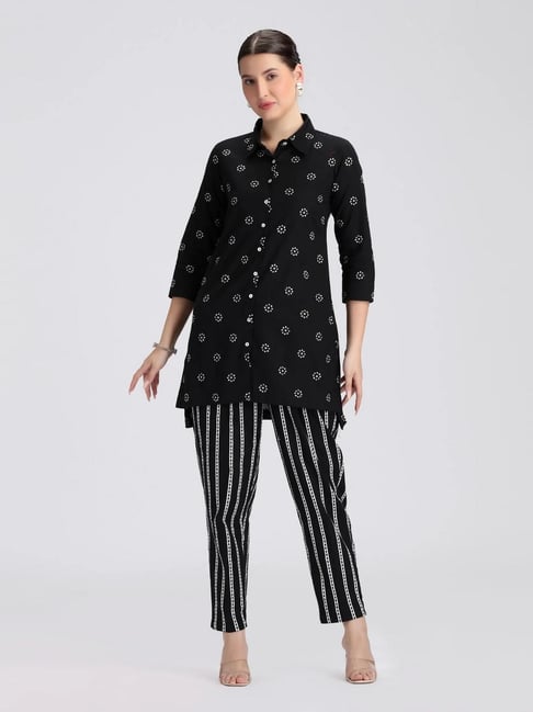 Cotton Culture Black Cotton Floral Short Kurti-picture-17