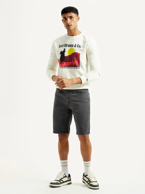 Levi's Men's Grey Tapered Shorts-picture-42